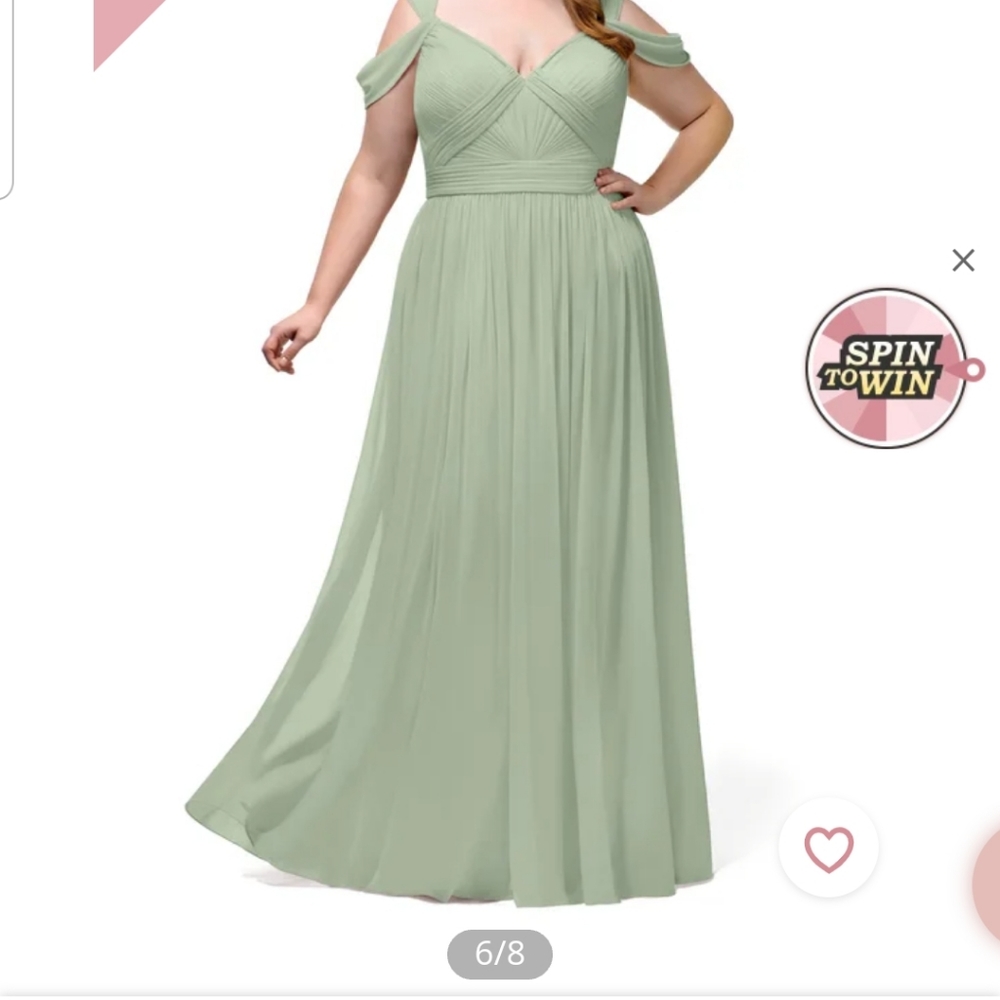 Azazie Calla bridesmaids dress, color Dusty Sage